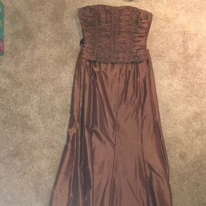Carmen Marc Valvo Copper corset + ball skirt